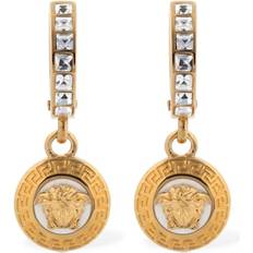 Versace Medusa Earrings - Gold/White/Crystals