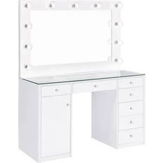 White Dressing Tables Coaster Percy White/Clear Dressing Table 18.5x46.5"
