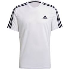 Adidas Herren Oberteile adidas Aeroready Designed To Move Sport 3-Stripes T-shirt Men - White