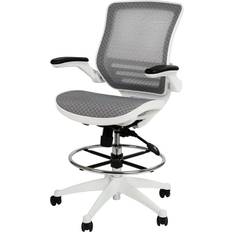 Footrest Office Chairs Flash Furniture Waylon Gray/White 50"
