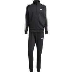Baumwolle - Herren Jumpsuits & Overalls adidas Basic 3-Stripes Fleece Tracksuit - Black
