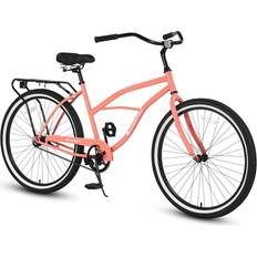 City Bikes S26204 Beach Cruiser Bike Upright Comfortable Rides - Pink Unisex