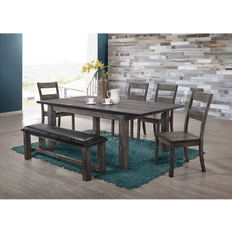 Tables Picket House Furnishings Grayson Extendable Gray 42x60" 6pcs