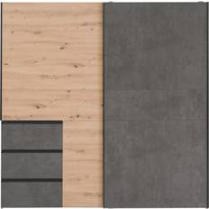 Metall Kleiderschränke Forte WINN 2 ‎Artisan Oak With Concrete Look Dark Grey Kleiderschrank 200.1x200.5cm