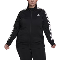 Adidas Outerwear adidas Essentials Warm-Up Tricot Slim 3-Stripes Track Jacket (Plus Size) - Black