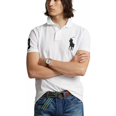 Men Polo Shirts Polo Ralph Lauren Custom Slim Fit Big Pony Mesh Polo Shirt - White