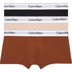 Beige - Dame Undertøy Calvin Klein Modern Cotton Stretch Natural Low Rise Trunks 3 pack - Black/Warm Bronze/Cedar