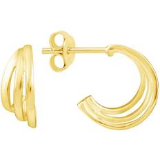 Gold - Silver Earrings Dew Triple Curve - Gold