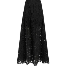 Long Skirts - Women AllSaints Rosie Broderie Midi Skirt - Black