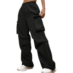 Shein Cargo Pants - Women Shein EZwear Flap Pocket Side Drawstring Hem Cargo Pants