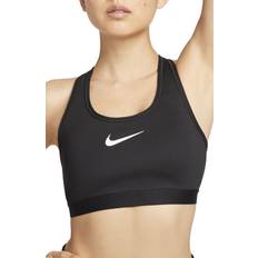 Ungepolstert Bekleidung Nike Swoosh High Support Women's Non Padded Adjustable Sports Bra - Black/Iron Grey/White