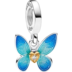 Pandora Club 2024 Butterfly Dangle Charm - Silver/Gold/Blue/Diamond