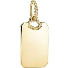 Gold Charms & Pendants Pandora Engravable Rectangle Tag Pendant - Gold