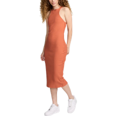 Midi Dresses Nike Sportswear Chill Knit Slim Sleeveless Ribbed Midi Dress - Burnt Sunrise