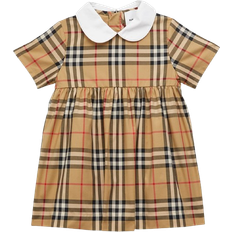 Babies Dresses Children's Clothing Burberry Baby's Check Stretch Cotton Dress with Bloomers - Archive Beige