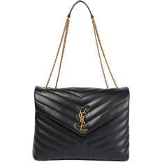 Leder - Schwarz Handtaschen Saint Laurent Loulou Medium Shoulder Bag - Black