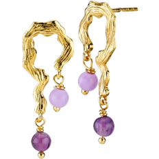 Sistie X Larke Bentsen Earrings - Gold/Amethyst/Pearls