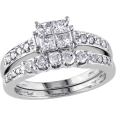 Women engagement rings Gem & Harmony Princess Cut Engagement Ring - White Gold/Diamonds
