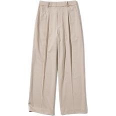 Uniqlo Wide-Fit Pleated Pants - Beige