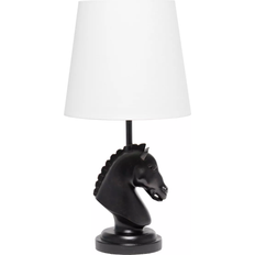Black Table Lamps Simple Designs Decorative Chess Horse Shaped Black Table Lamp 17.2"