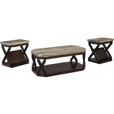 Wood Coffee Tables Ashley Radilyn Occasional Sets Gray/Brown 24.1x48.1" 3pcs