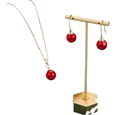 Smykkesett Black Beauty Necklace & Earrings Set - Gold/Pearls