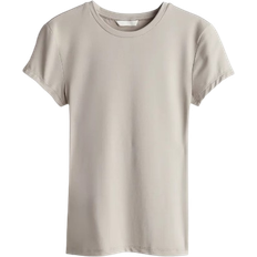 H&M Fitted T-shirt - Light Taupe