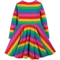 Mehrfarbig Kleider Frugi Sofia Skater Dress - Foxglove Rainbow Stripe