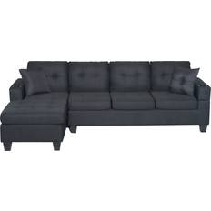 Home furniture Lilola Home LLOL1693 Black Sofa 97" 4 Seater