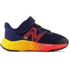 New Balance Toddler's Fresh Foam Arishi v4 Bungee Lace with Top Strap - Team Navy with Electric Red & Egg Yolk