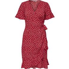 Only Mini Wrap Dress - Red/Mars Red