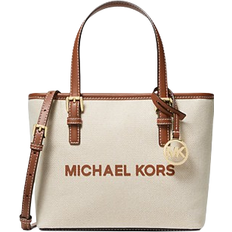Michael Kors Jet Set Travel Extra Small Canvas Top Zip Tote Bag - Luggage