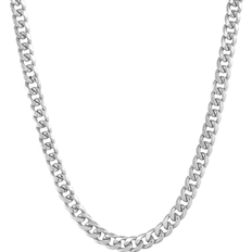White Gold - Women Necklaces Italian Gold Miami Cuban Chain Necklace - White Gold