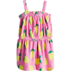 Rosa Playsuits H&M Girl's Patterned Terry Jumpsuit - Pink/Lemons