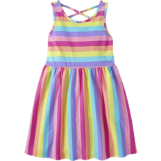 The Children's Place Girl's Rainbow Striped Cross Back Dress - Multicolour