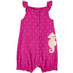 Jumpsuits Children's Clothing Carter's Baby Girls Seahorse Dot Snap-Up Cotton Romper Pink