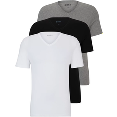 Atmungsaktiv Oberteile Hugo Boss Classic V-Neck T-shirt 3-pack - White/Grey/Black