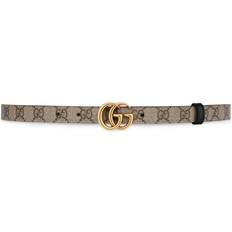 Gucci Women Belts Gucci Marmont Reversible Thin Belt - Beige/Ebony/Black