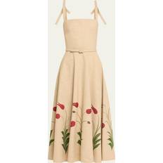Canvas Dresses Oscar de la Renta Marbled Tulip Canvas Dress