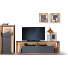 MCA Furniture Living Room Walls Natural/Grey Fernsehschrank 40x200cm 4Stk.