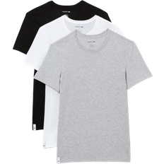 Lacoste Herren T-Shirts & Tanktops Lacoste Men's Crew Neck Loungewear T-shirt 3-pack - White/Grey Chine/Black