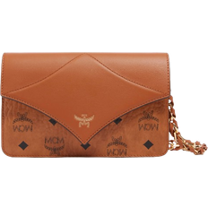 Brown - Leather Handbags MCM Diamond Shoulder Bag In Visetos Mini - Cognac