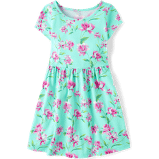The Children's Place Girl's Floral Everyday Dress - Mellow Aqua