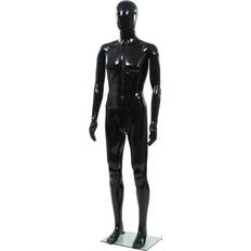 Modelldukker vidaXL Full Body Male Mannequin with Glass Base Glossy Black 185cm