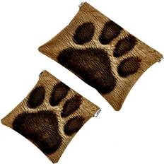 Shrapnel Pouch Animal Paw Prints Pocket Cosmetic Bag 2-pack - Brown