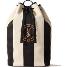 Saint Laurent Backpacks Saint Laurent Rive Gauche Cotton & Linen Body Bag Black 01
