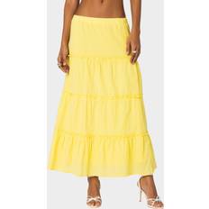 Women - Yellow Skirts Edikted Charlotte Tiered Maxi Skirt