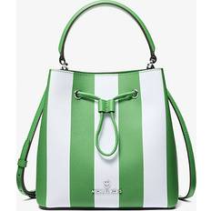 Green Bucket Bags Michael Kors Suri Medium Striped Bucket Bag