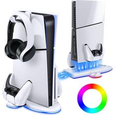 Controller & Console Stands Vertical cooling stand for ps5 slim console with rgb lighting 3