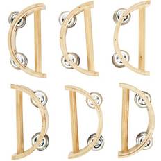 Toy Tambourines Excellerations Toddler Easy-Hold Wooden Tambourine Set of 6
